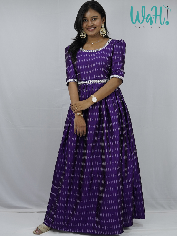 Purple Cotton Kurta Set With Dupatta | Womens wrap dress, Sustainable  clothing brands, Boho maxi dress